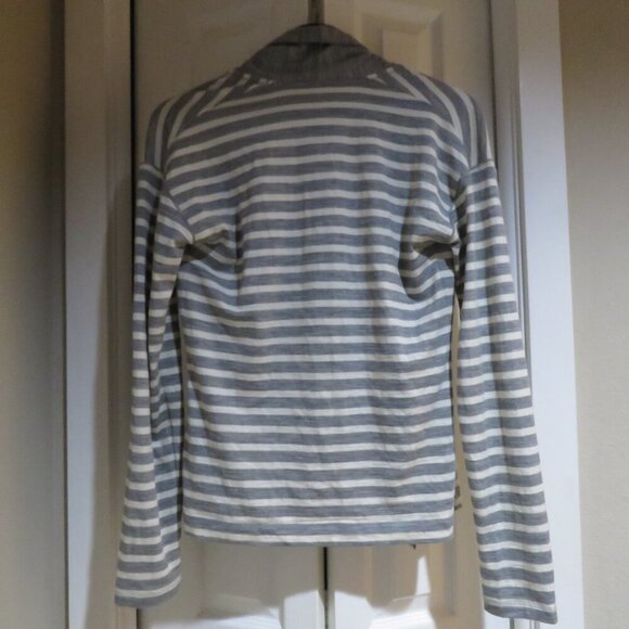 ICEBREAKER 100% Wool Villa Wrap Open Front Cardigan Metro Snow Stripe Outdoor S - Picture 8 of 11